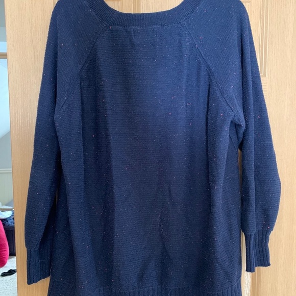 Blue with red speckled crew neck sweater - Picture 6 of 7